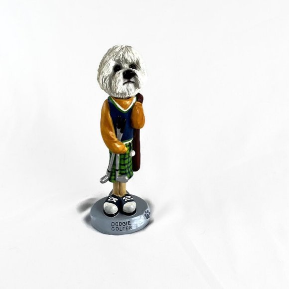 The Animal Connection Bichon Frise Doogie Golfer Figure Dog - Picture 1 of 6